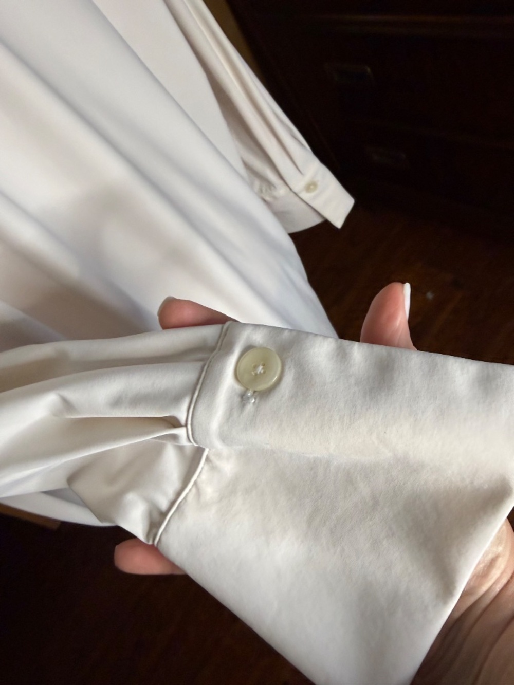 ONA "Tropez II" white oversized shirt dress sz M / L - Picture 4 of 10